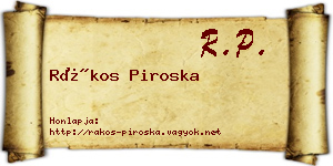 Rákos Piroska névjegykártya